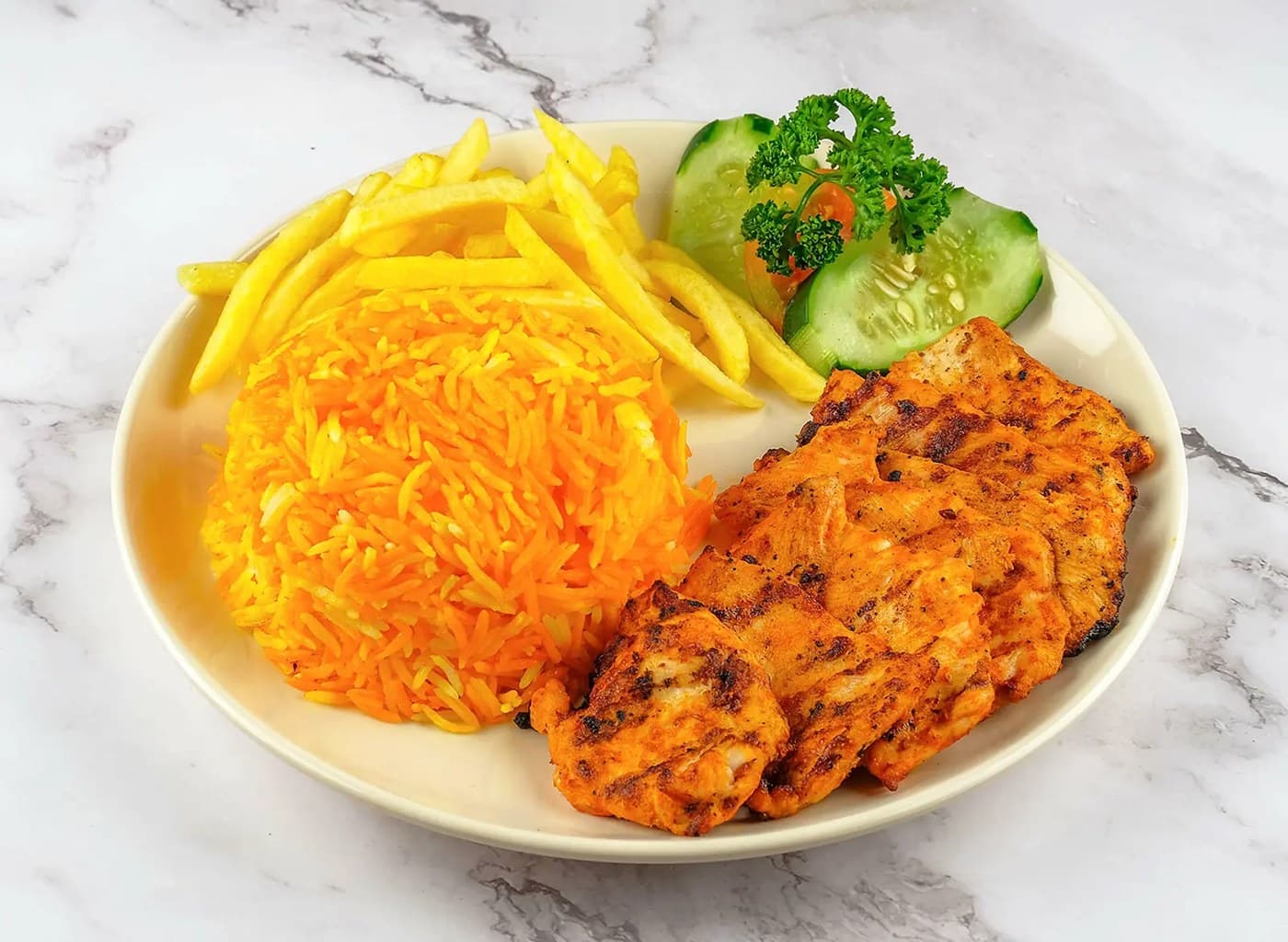 Big Chicken Shish Taouk with Regular Rice