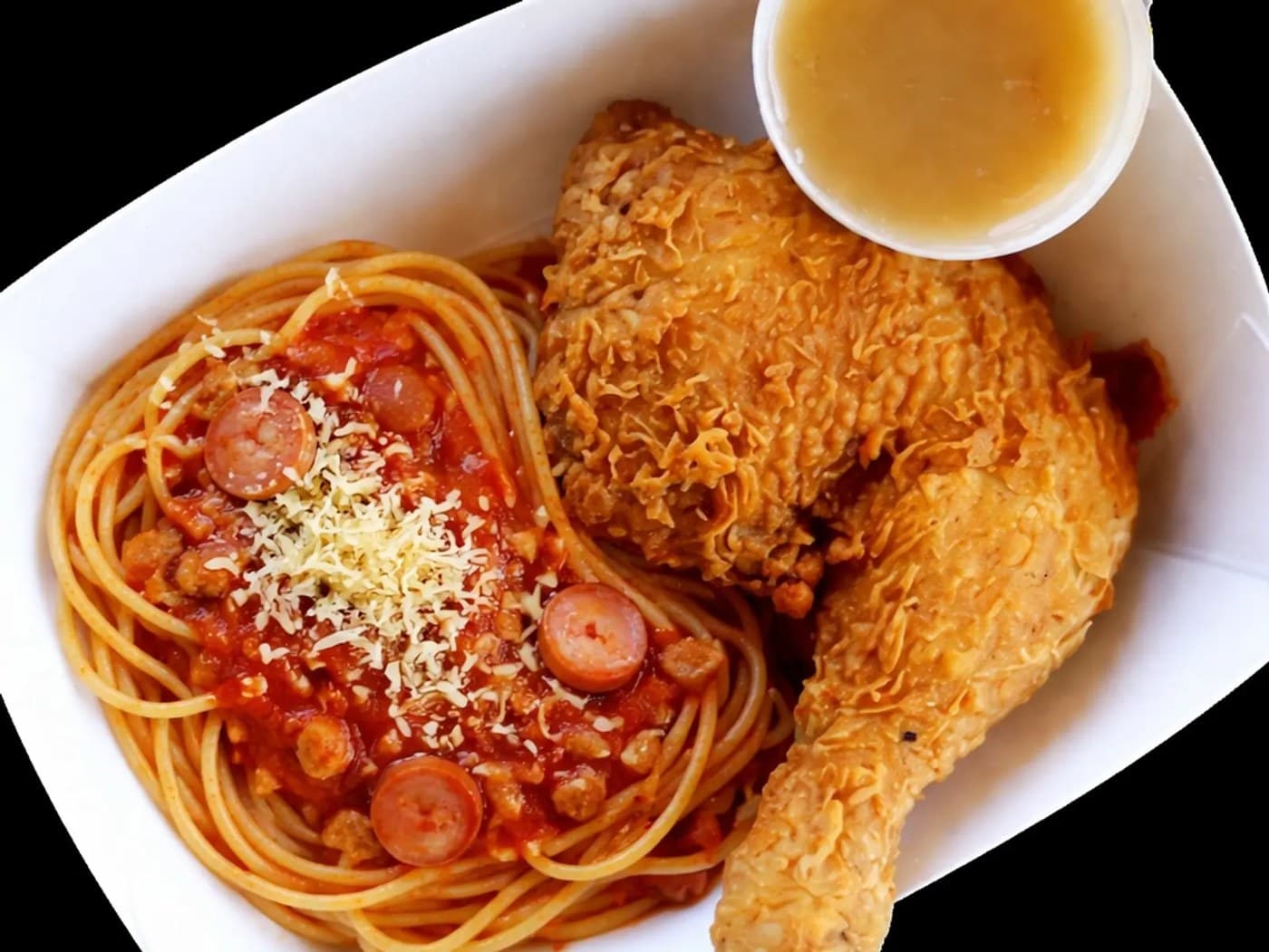 Solo fried chicken & Sweet style spaghetti