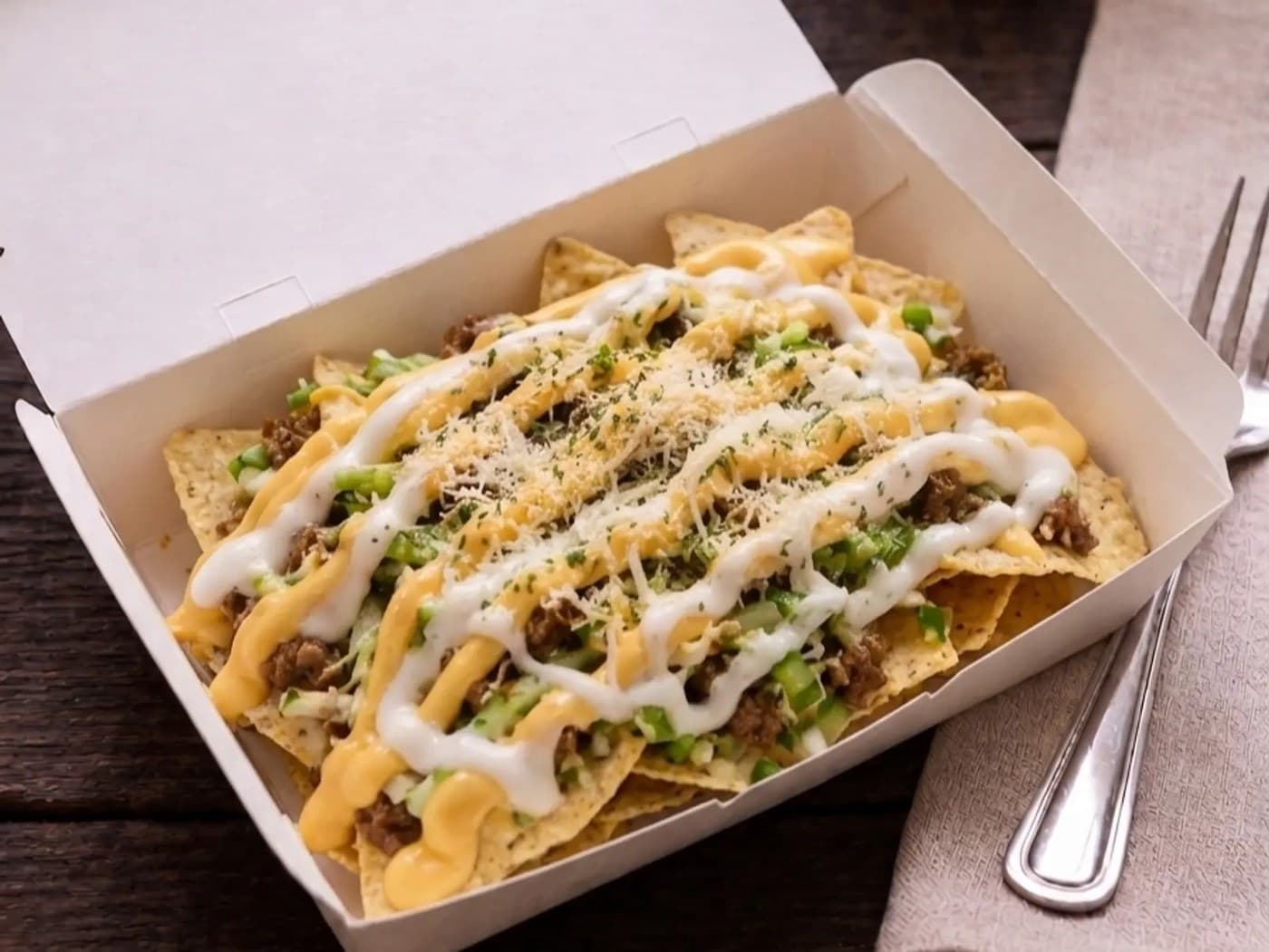 Meaty Cheesy Nachos - Chicken