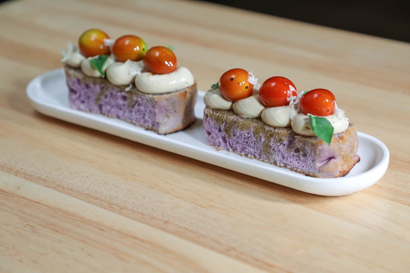 Ube Focaccia Bruschetta