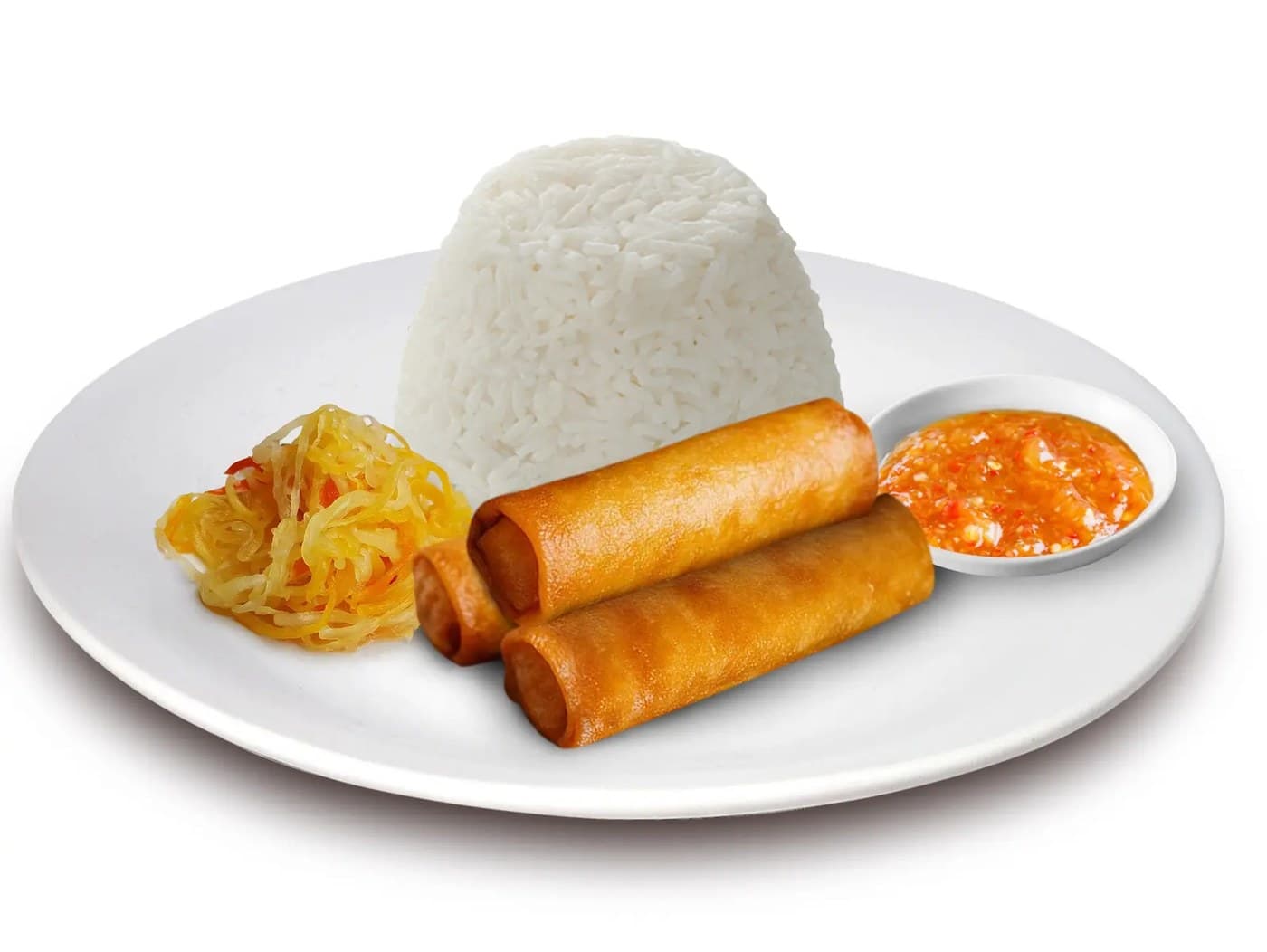 Lumpia Shanghai with rice