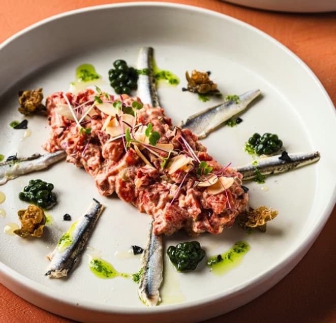 Roasted Tomato Tartare & White Anchovies