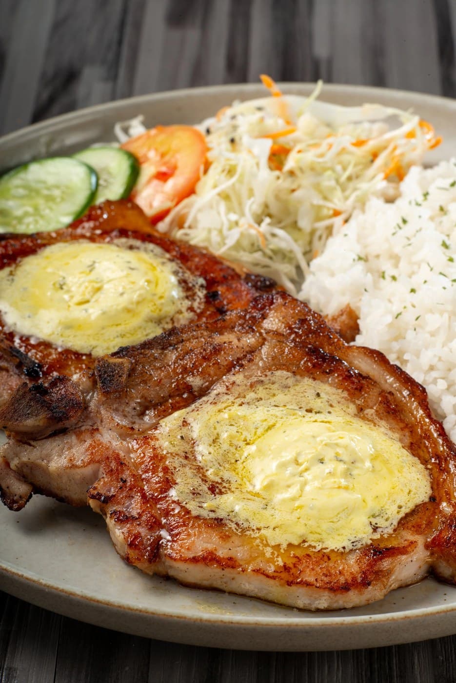 Pork Chops with Garlic Herb Butter