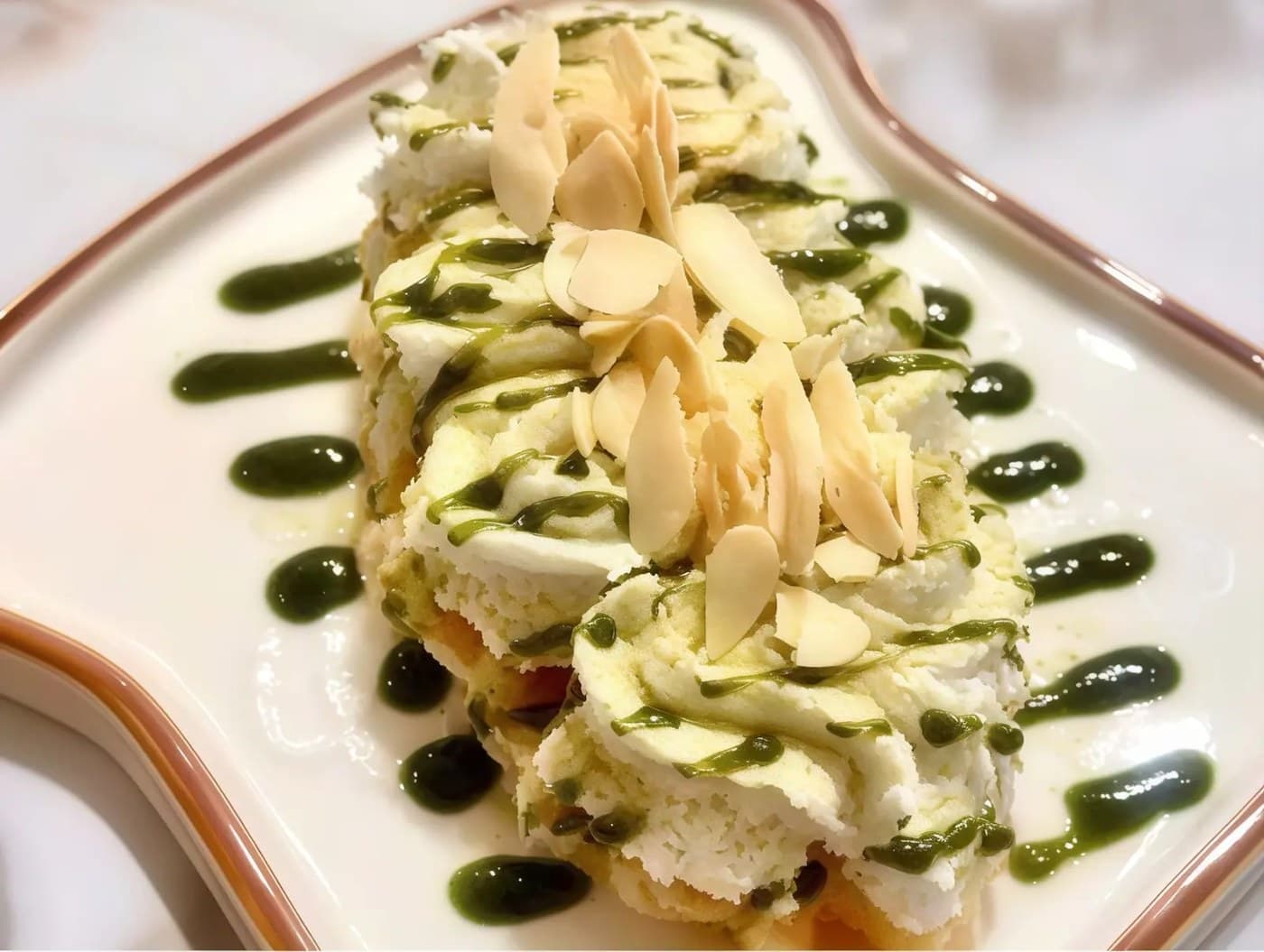 Matcha Almond Croffle