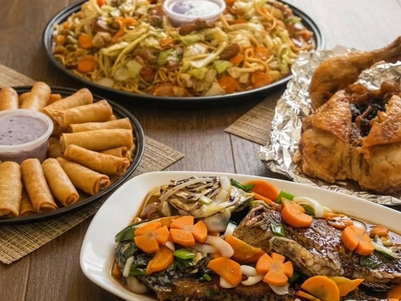 Bundle 7 - Lumpia, Pancit, Fried Chicken  & Sweet and Sour Tilapia