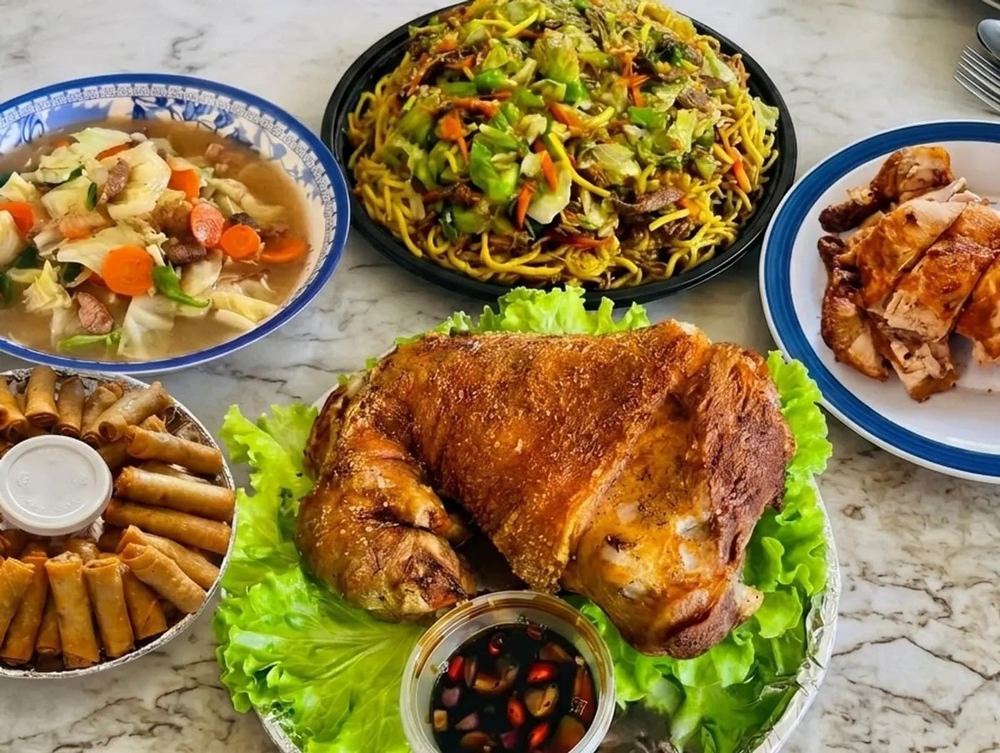 Bundle5 - Lumpia, Pancit, Fried Chicken, Crispy Pata & Chopsuey