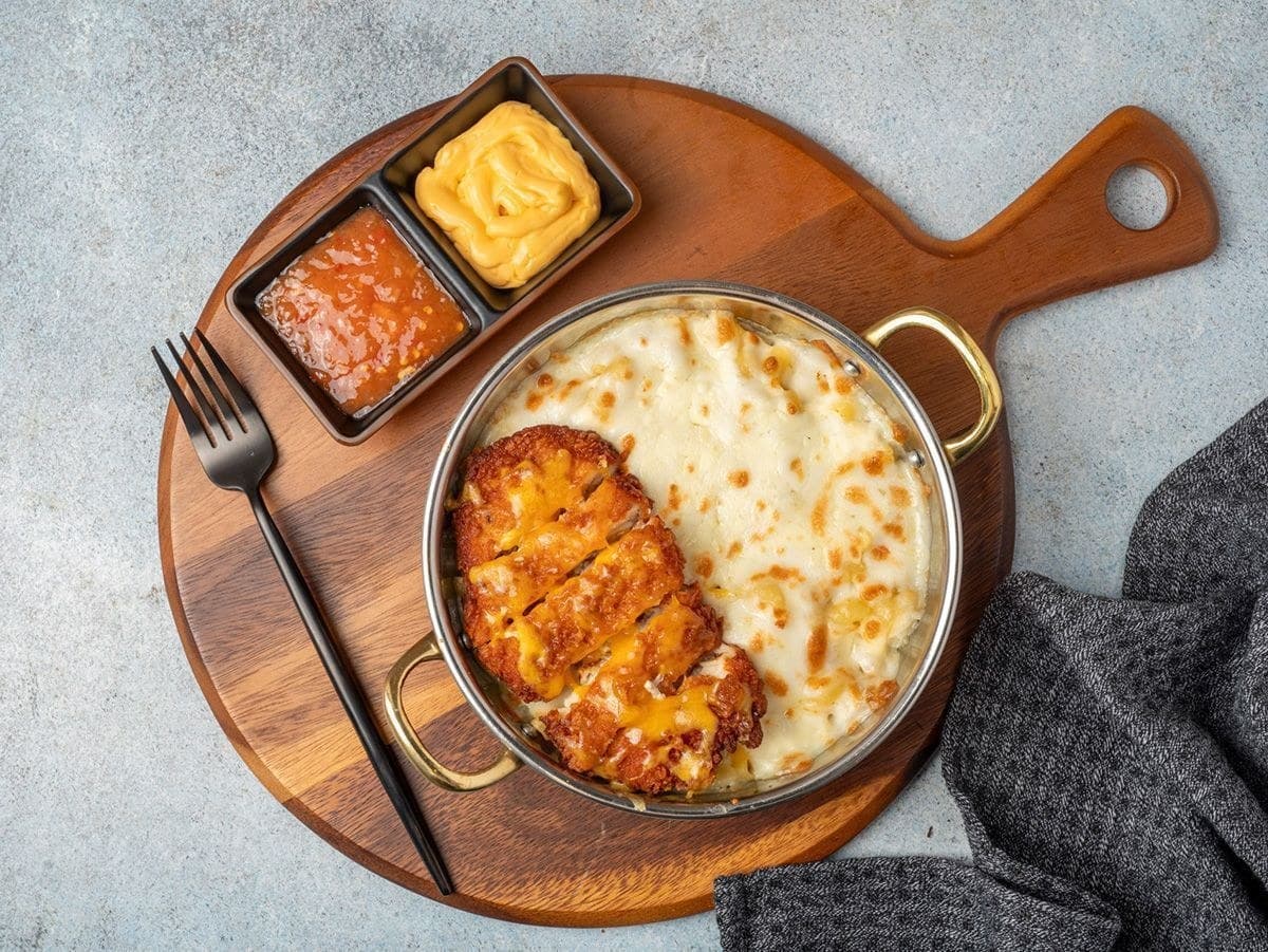 Chicken Schnitzel Mac & Cheese