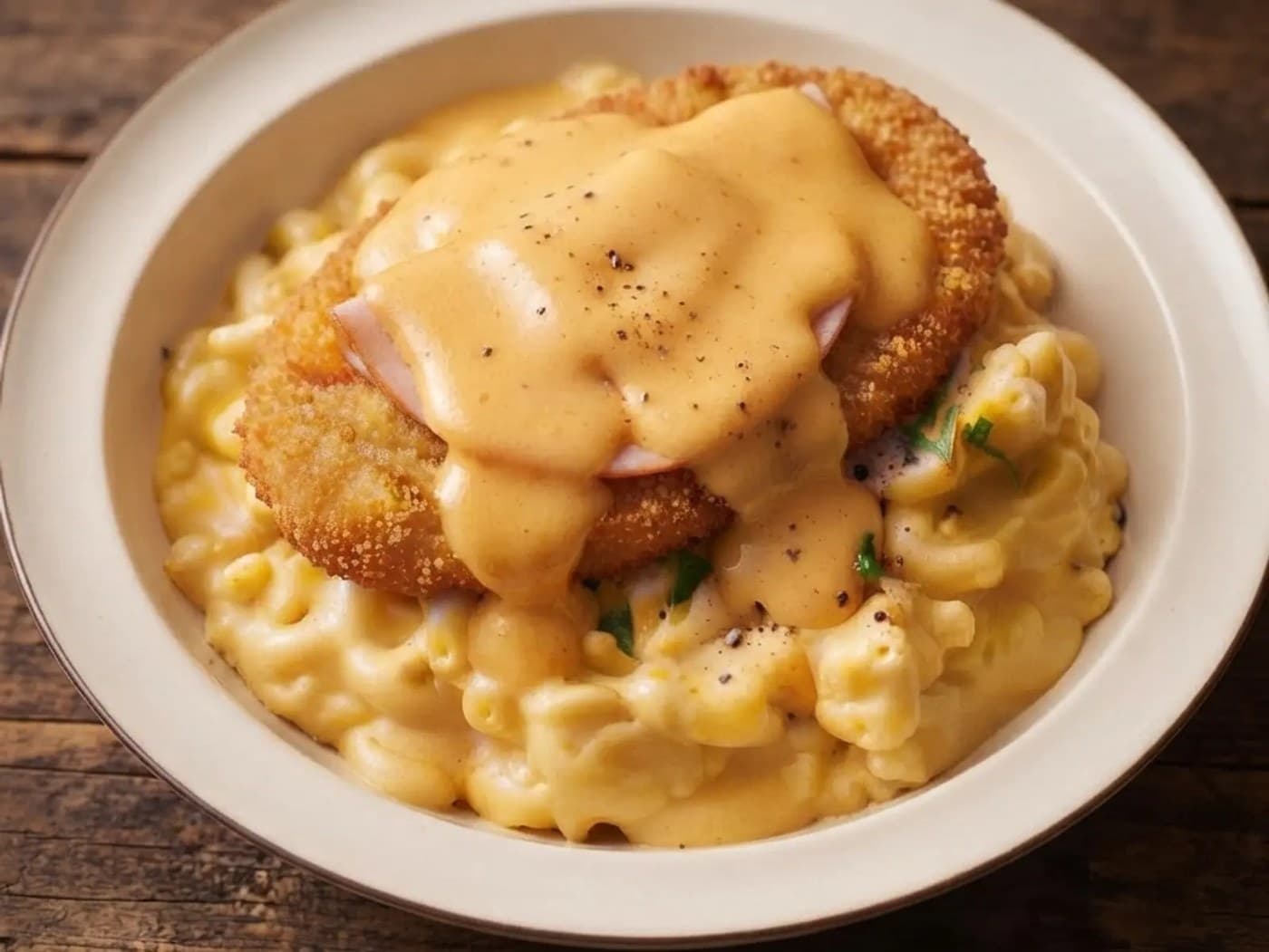Cordon Bleu Mac & Cheese with Chicken Ham and Rich Cheesesauce