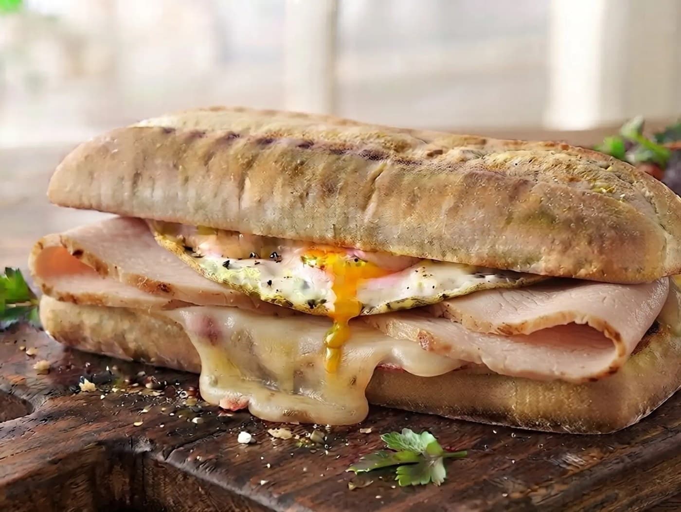 (NEW) Turkey Ham, Egg and Double Cheese Baguette CS 2TH  2CHZ 2EGG