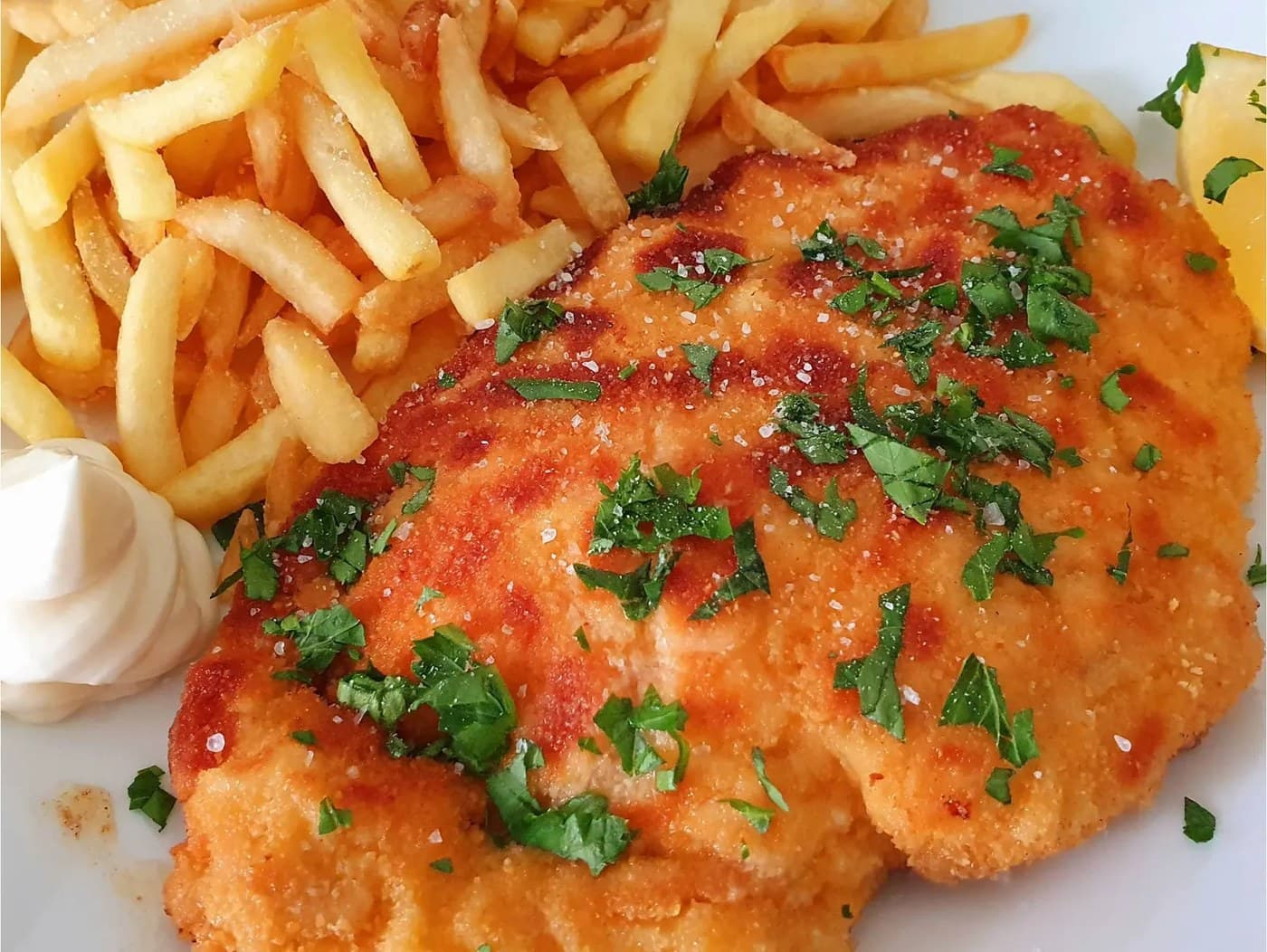 Chicken Schnitzel with French Fries