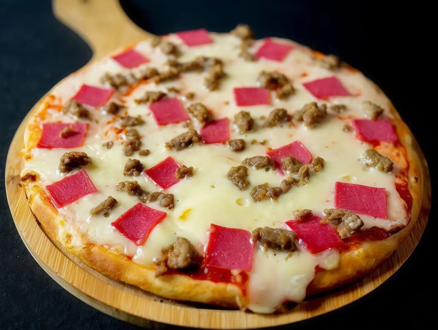 beef with ham pizza