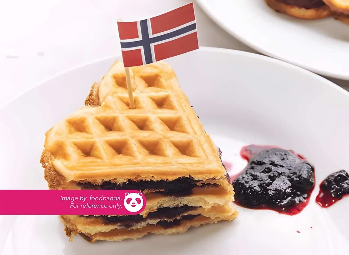 Waffle with Blueberry Jam