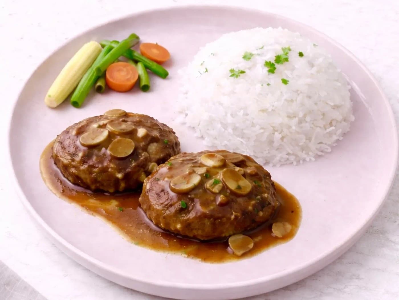 2pcs Burger Steak