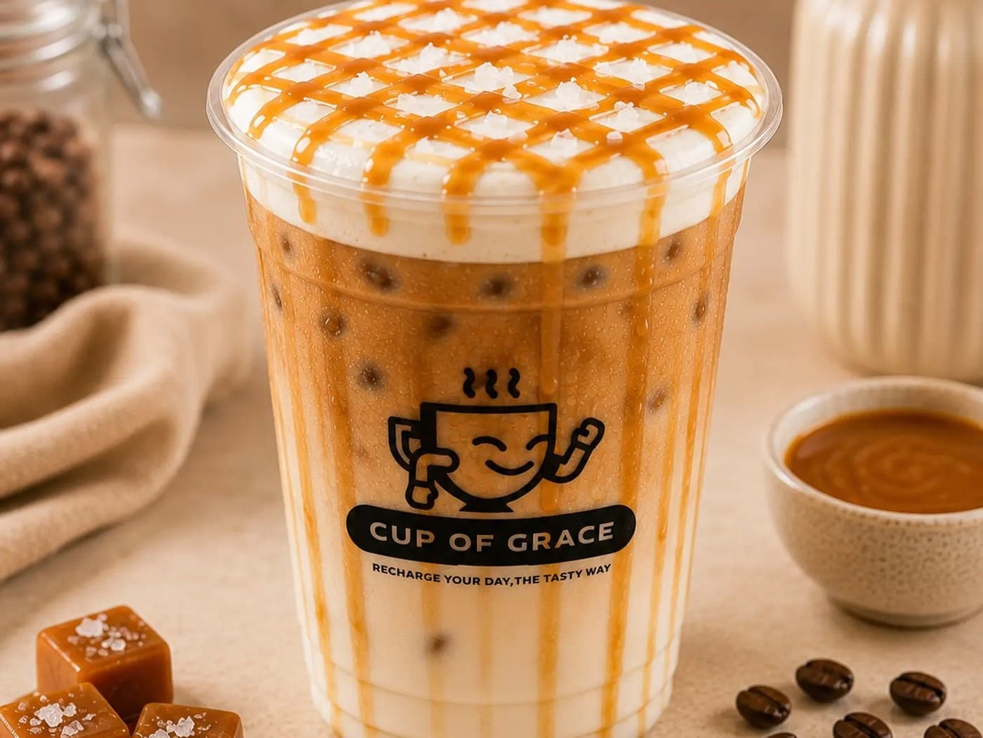 Salted Caramel Macchiato  with Bite cookies