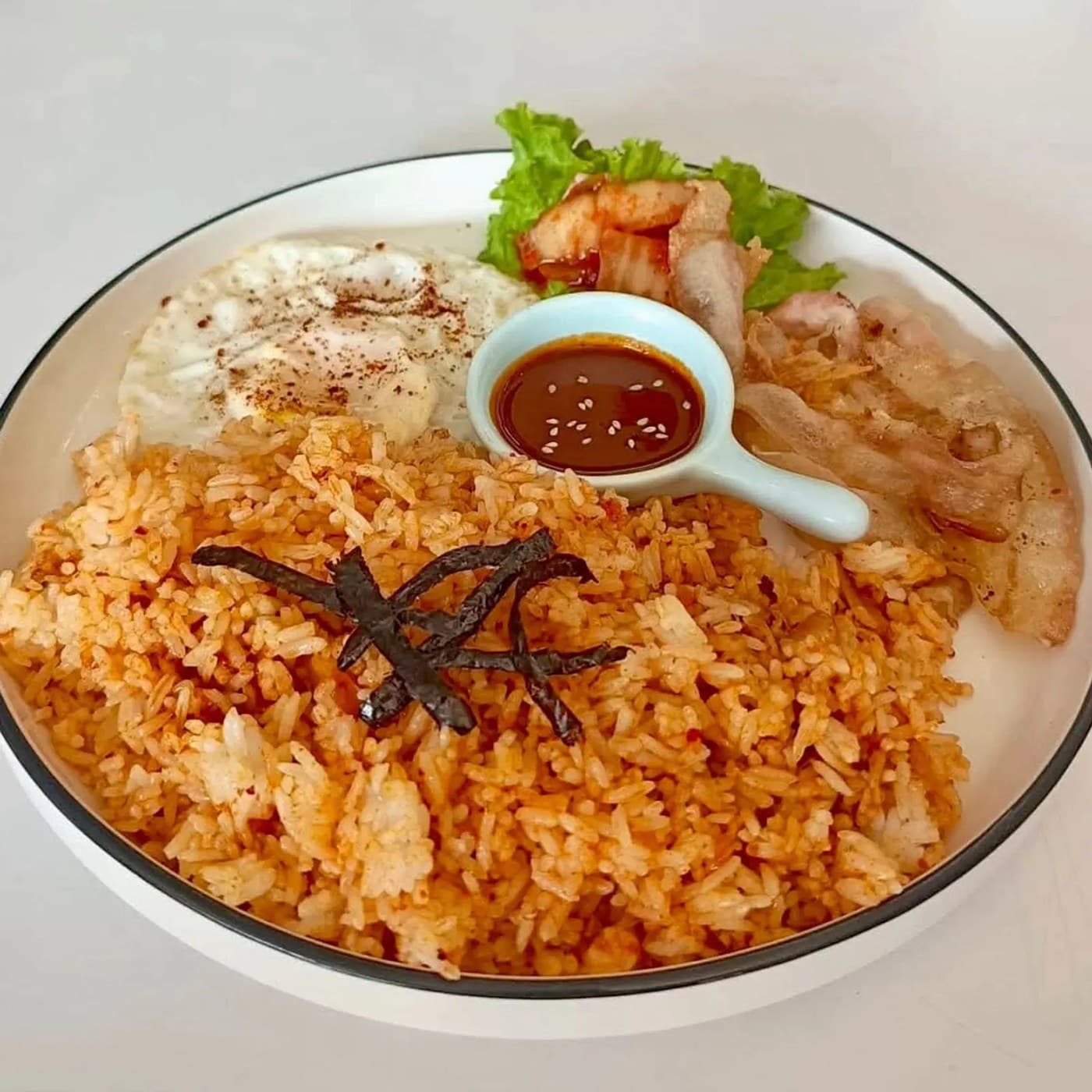 Kimchi Fried Rice with Samgy Meat