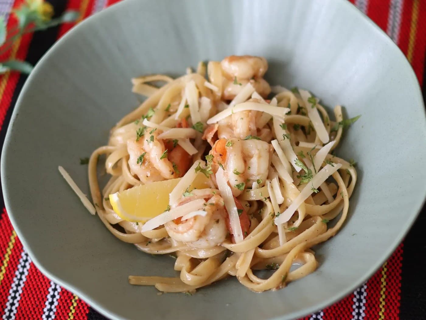 Garlic Butter Shrimp Lenguine