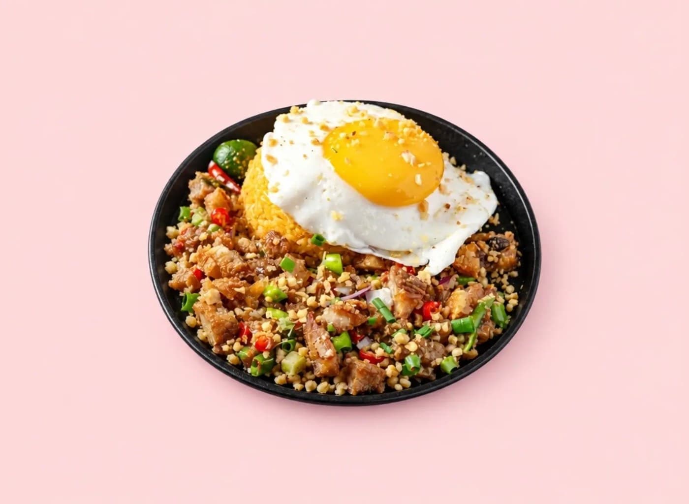 Sizzling Bagnet Sisig Meal with Egg