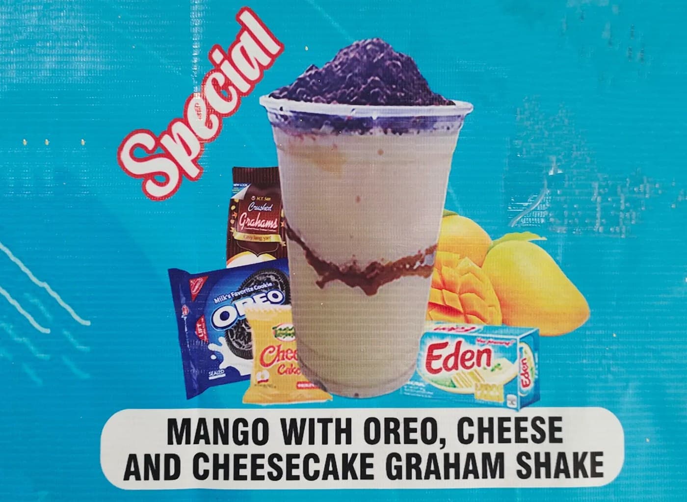 Mango with Oreo, Cheese & Cheesecake Graham Shake