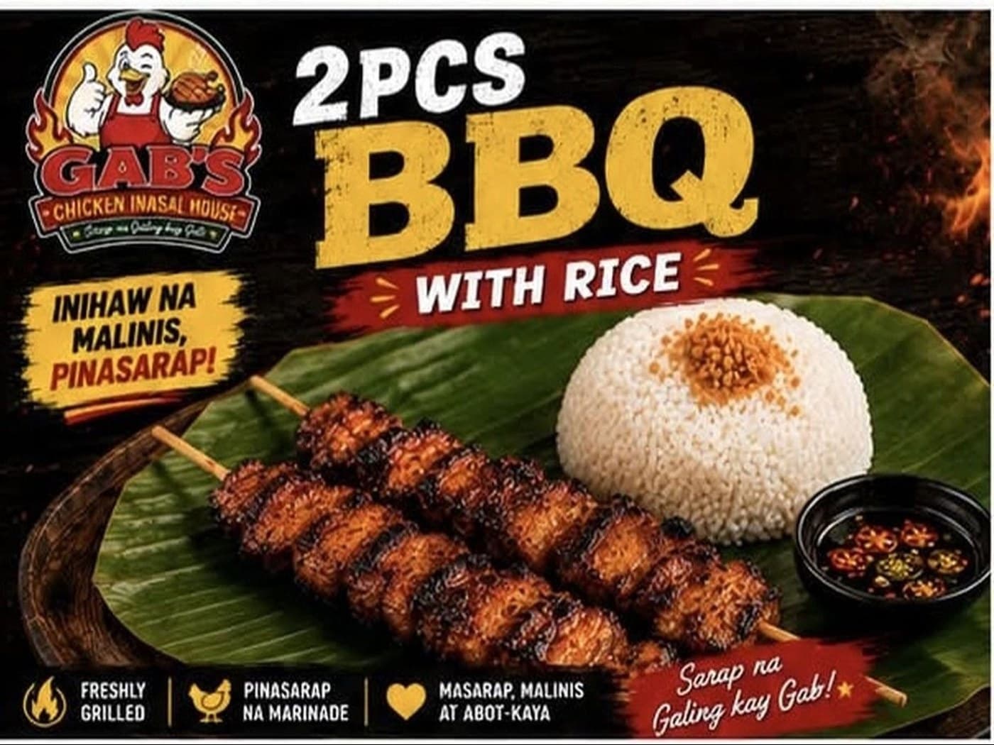 2pcs. Pork Barbeque with rice