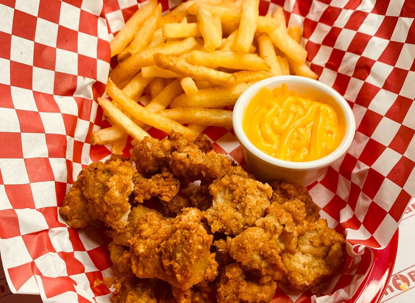 Cheesy Chicken Poppers with Fries