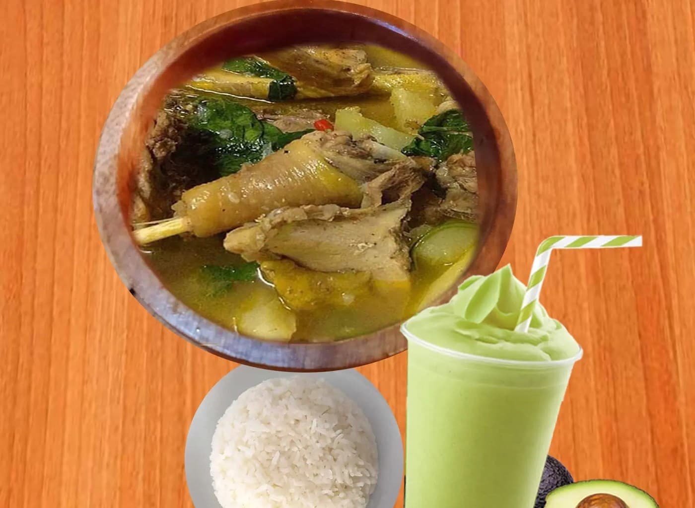 Tinola Manok Bisaya With Rice And Avocado Shake