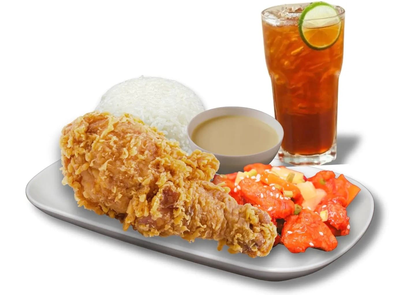1-Pc Chicken W Sweet N Sour Rice & Drink