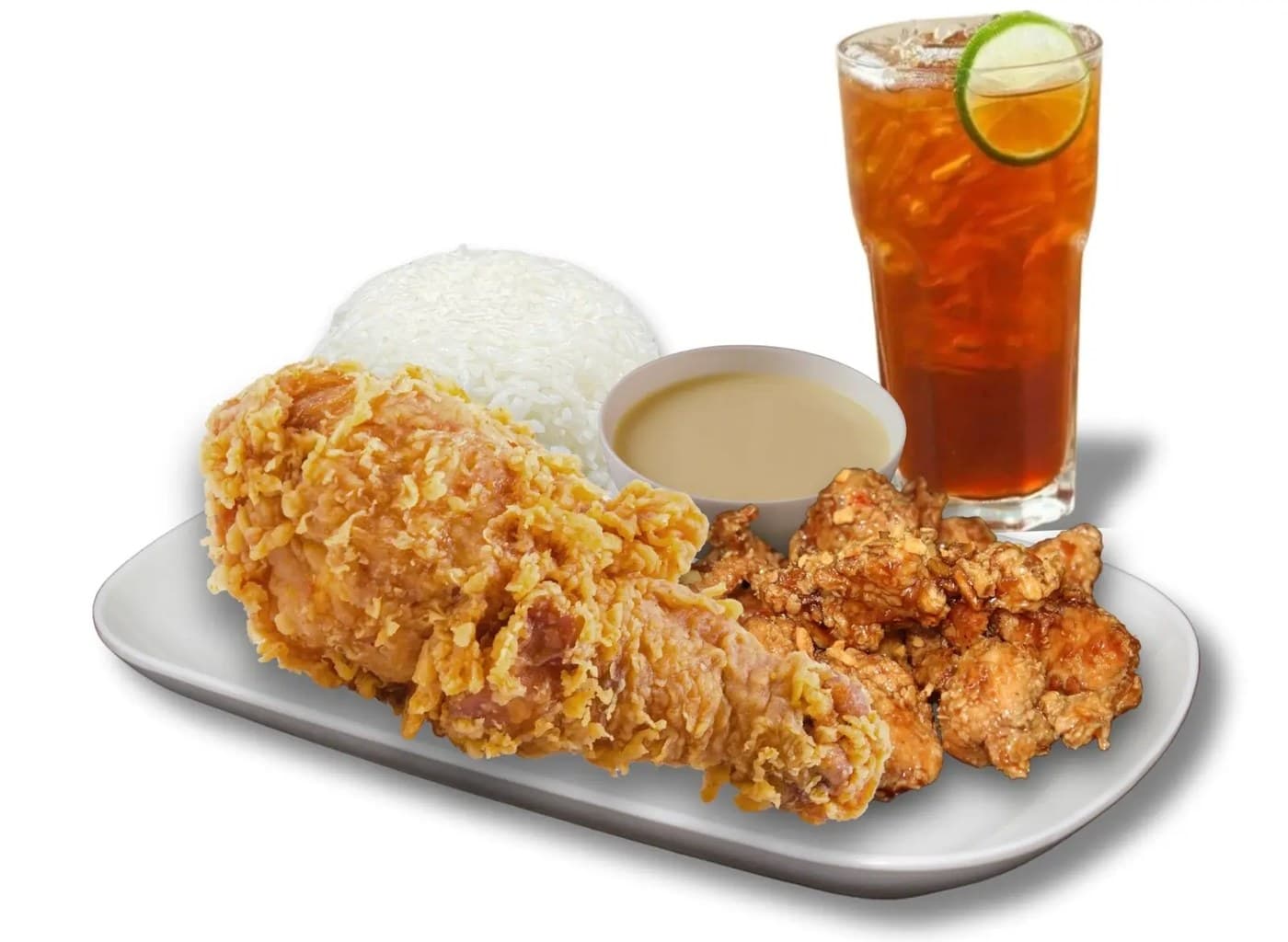 1-Pc Chicken W Popcorn Rice & Drink