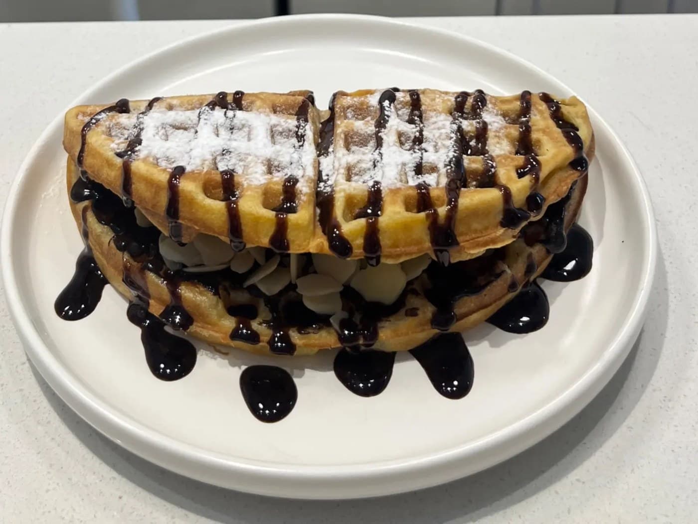 Chocolate Almonds Waffle