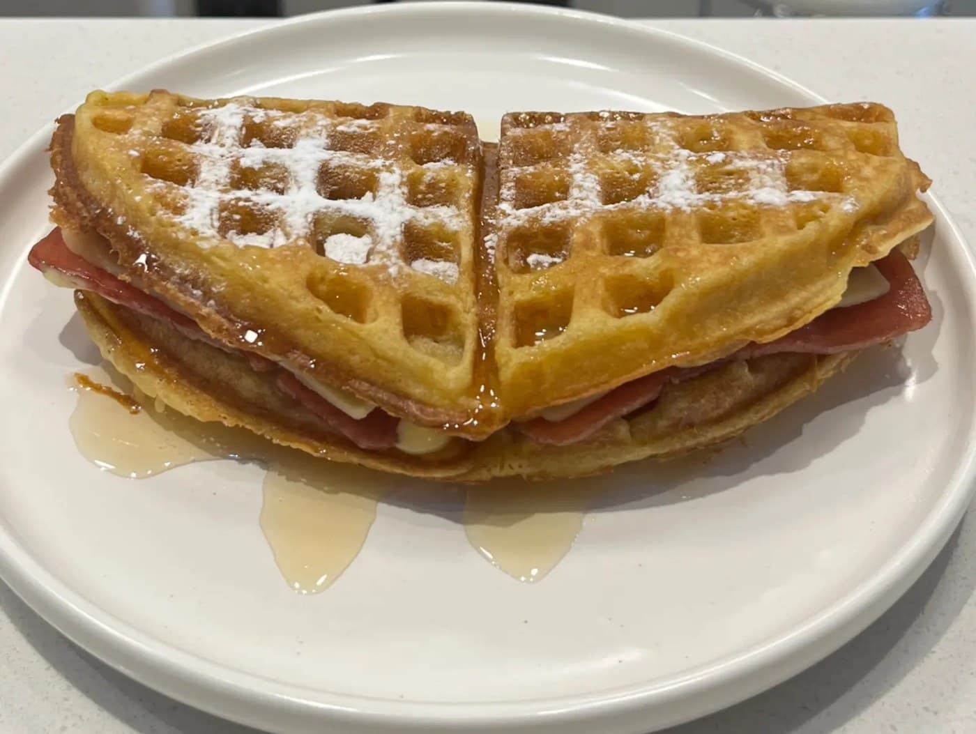 Ham and Cheese Waffle