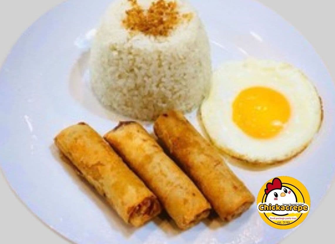 3pcs Lumpia With Rice & Egg