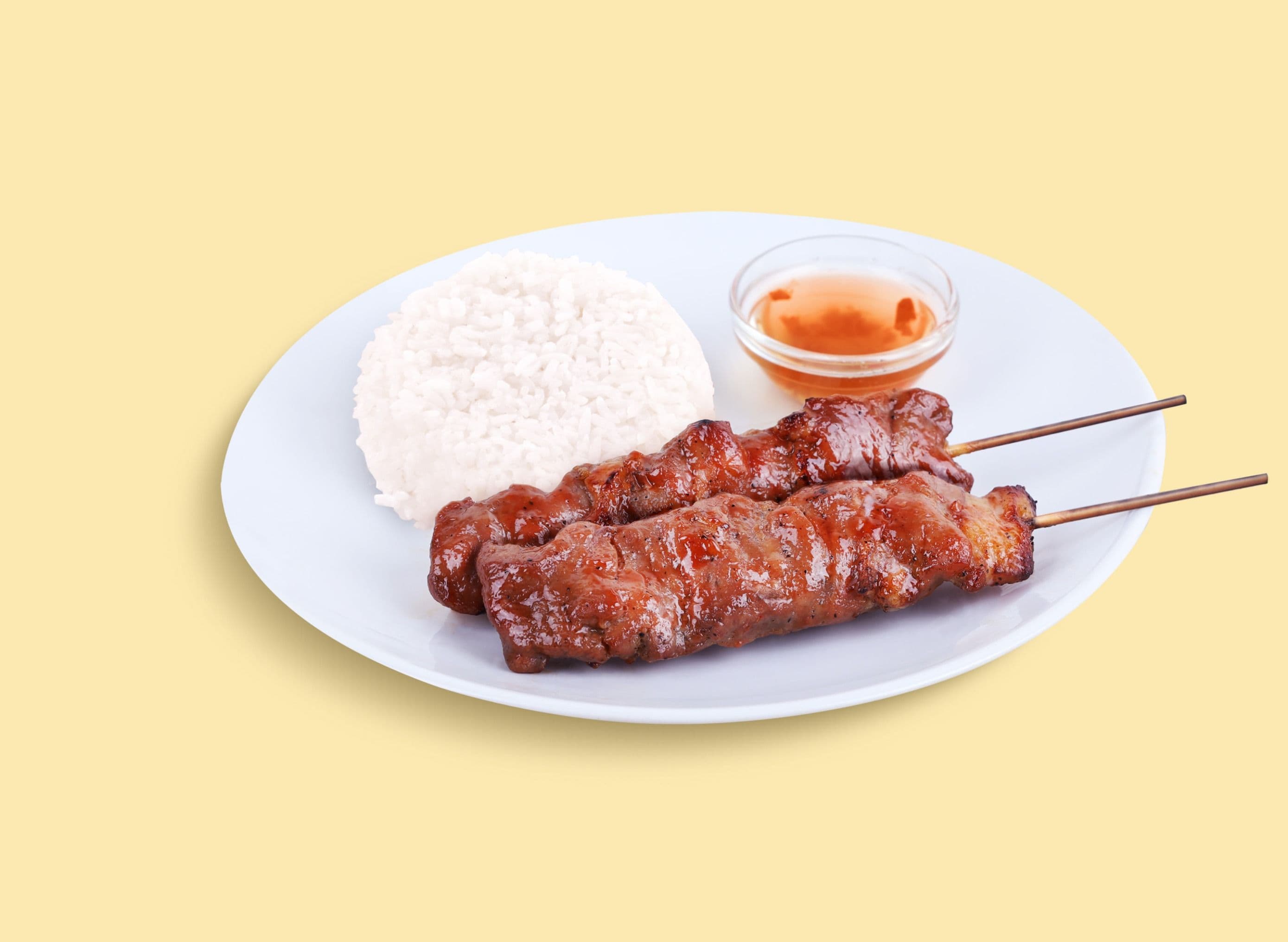 2 Pcs Chunky Pork BBQ with Rice