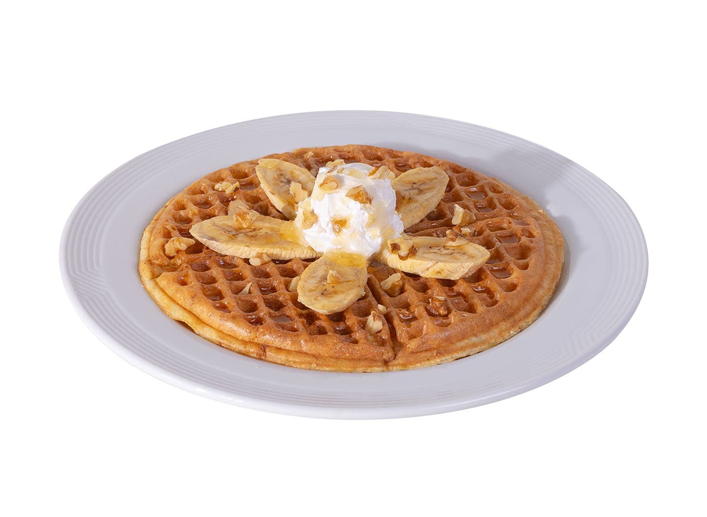 Caramel Banana Walnut Waffle