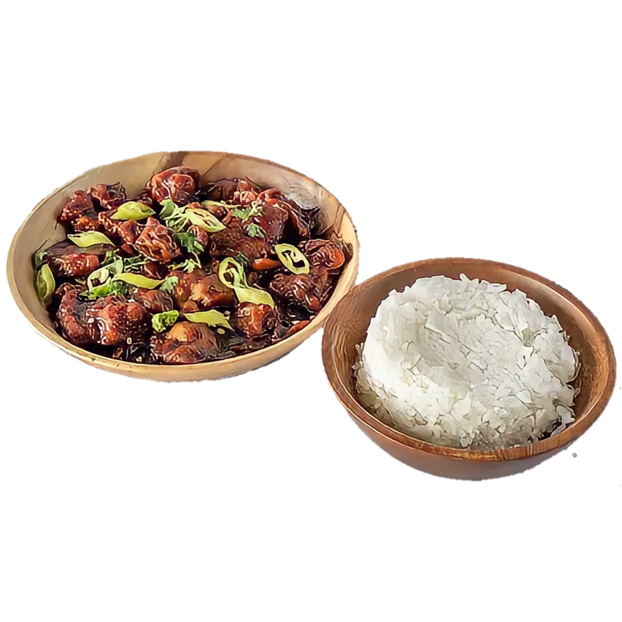 Chicken Manchurian (Boneless Chicken) with 1 Cup Regular Rice