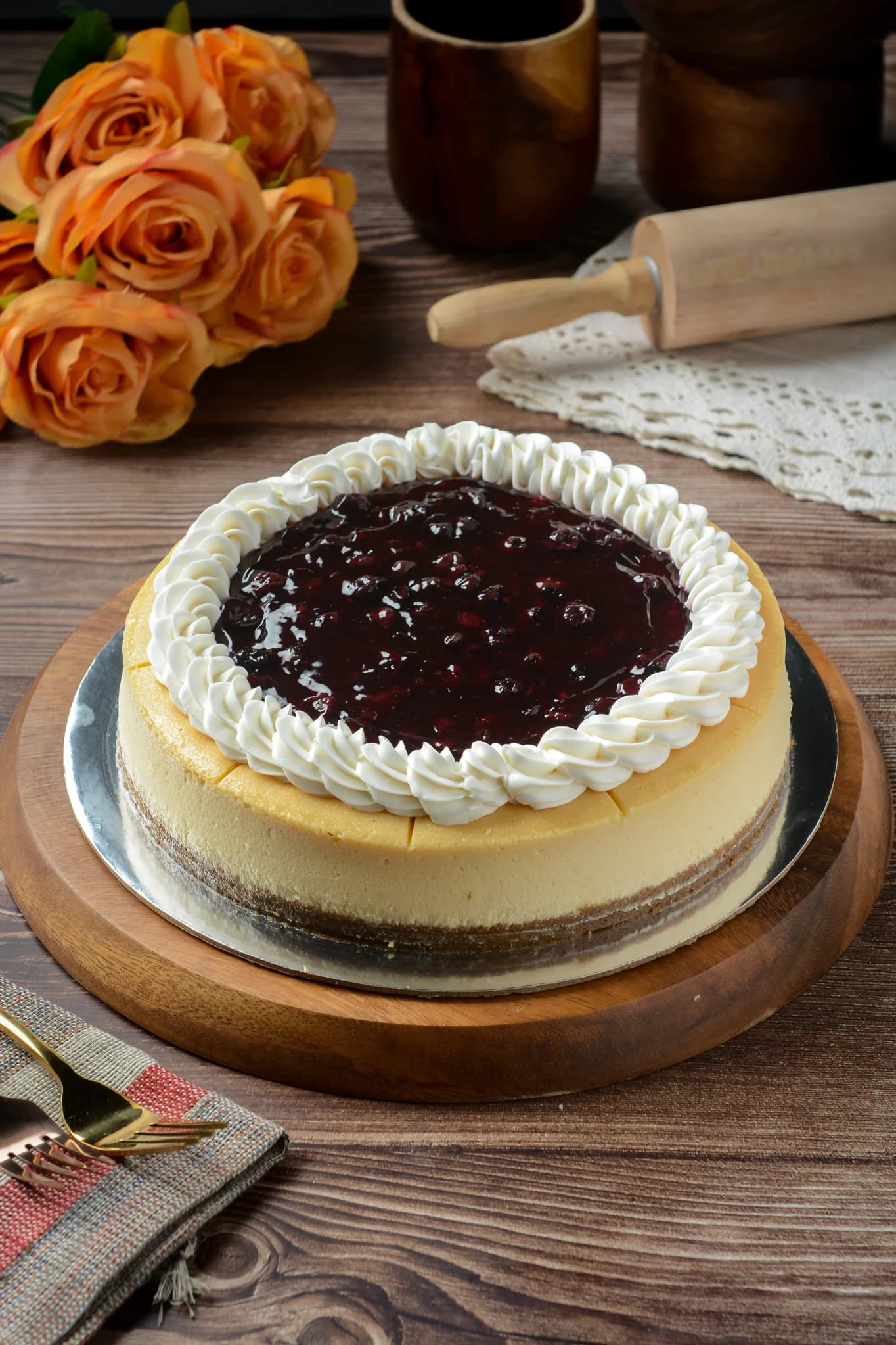 Baked Blueberry Cheesecake