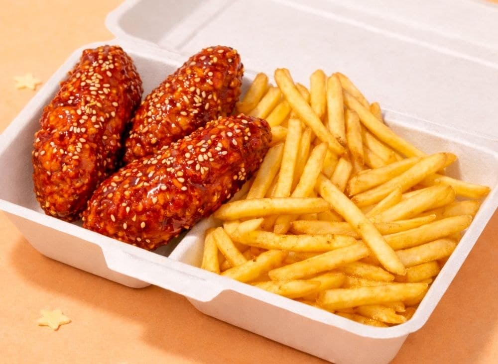 3pcs Korean Wings with Fries