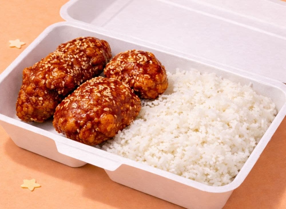 3 Pcs Korean Boneless Chicken with Rice