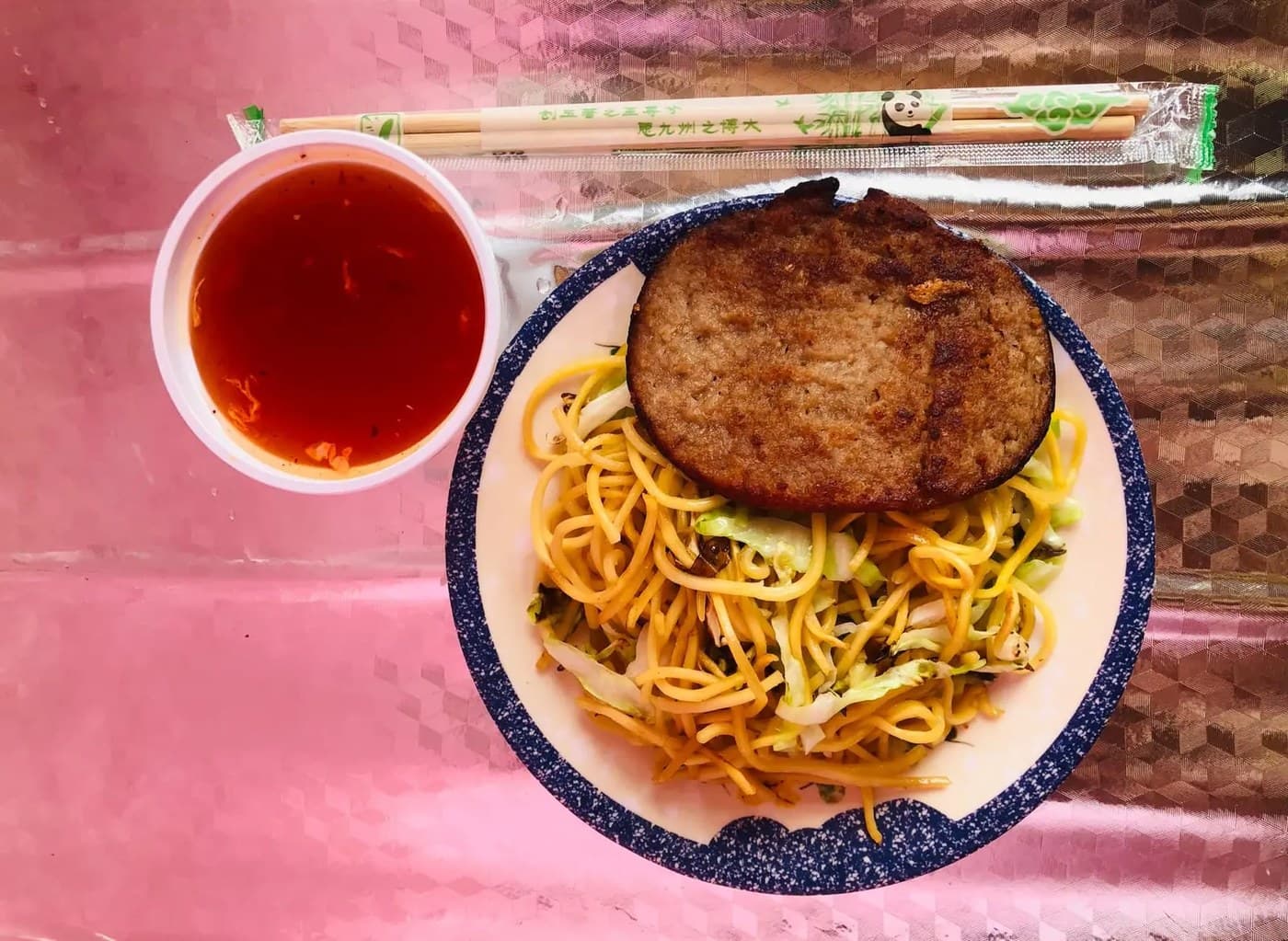 Fried Noodles With Patty