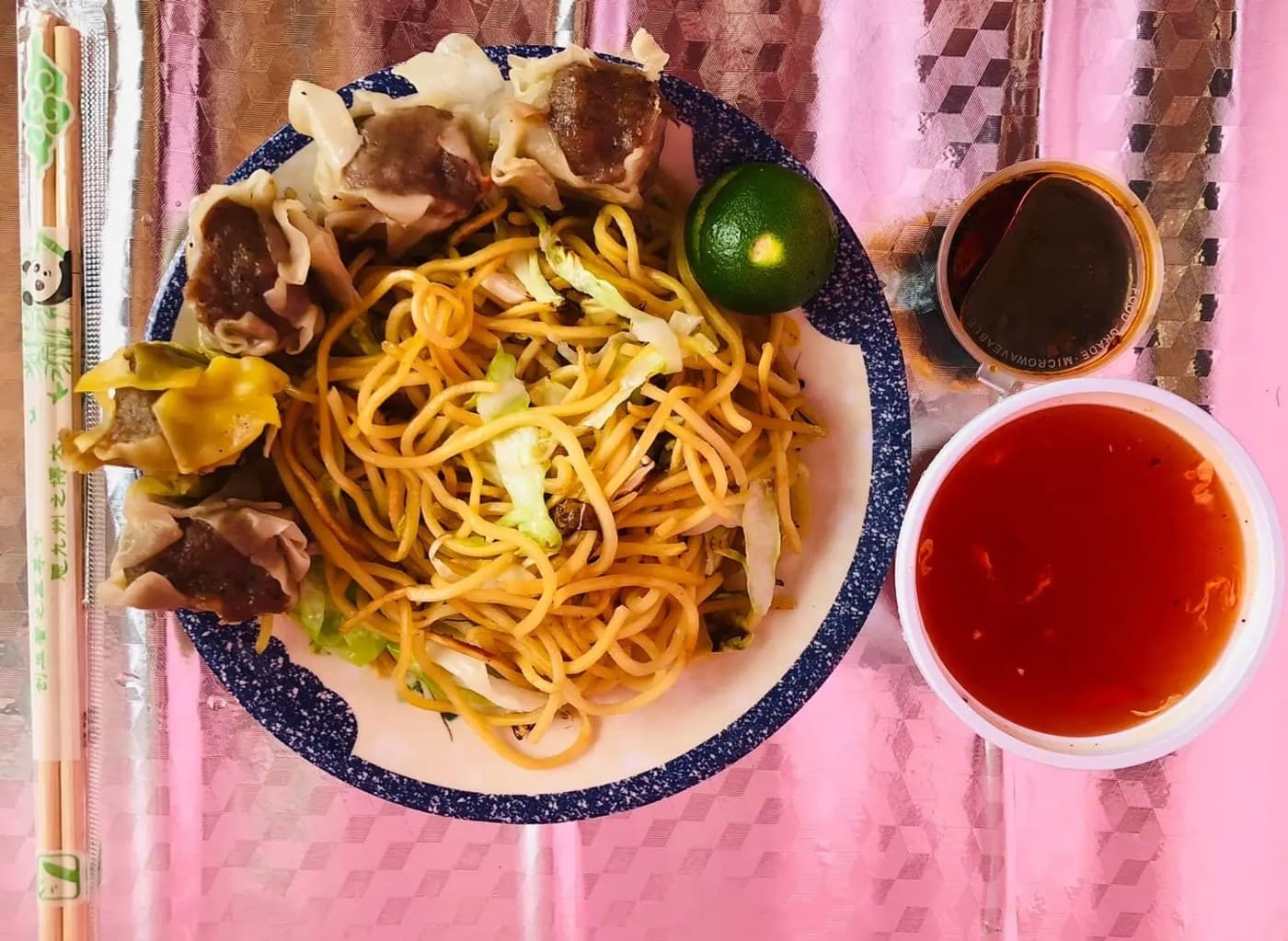 Fried Noodles with Siomai