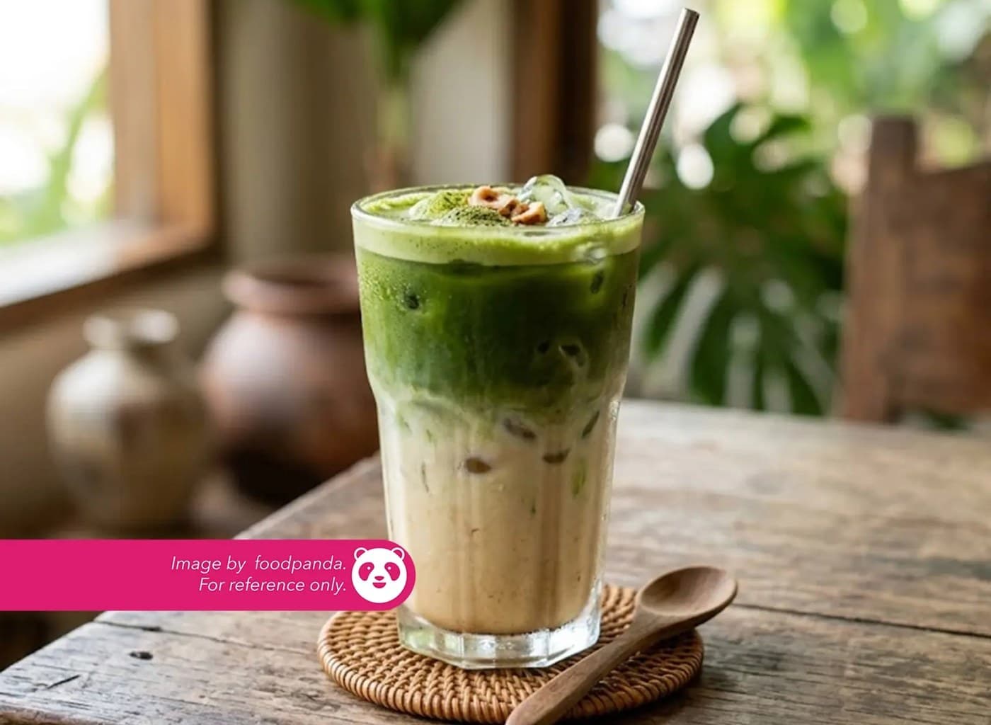 Iced Matcha Hazelnut Latte