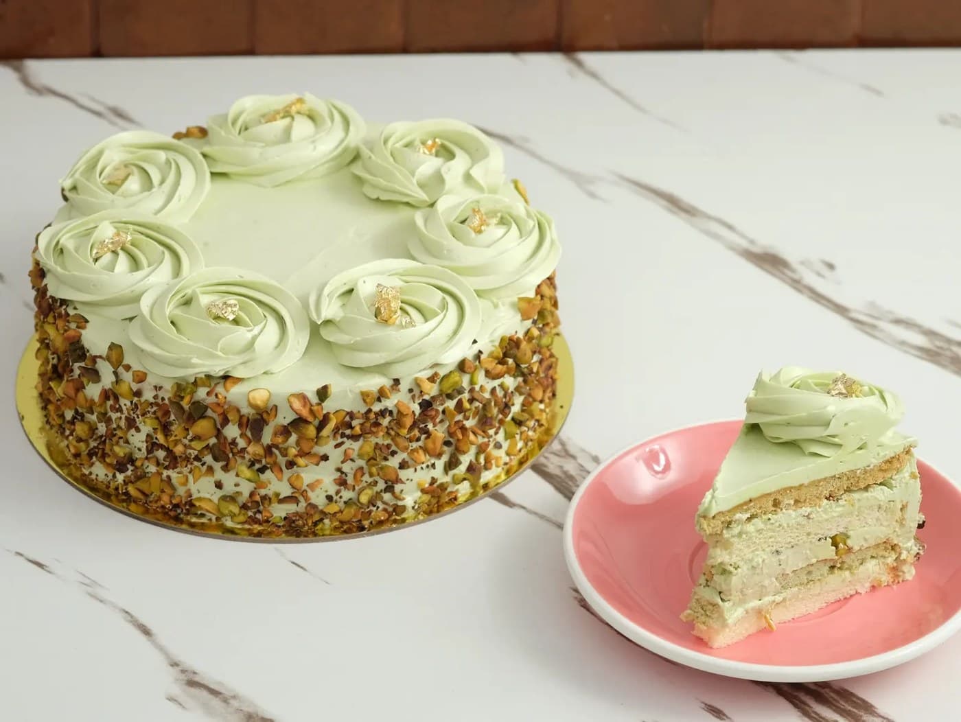 Pistachio Sansrival Cake
