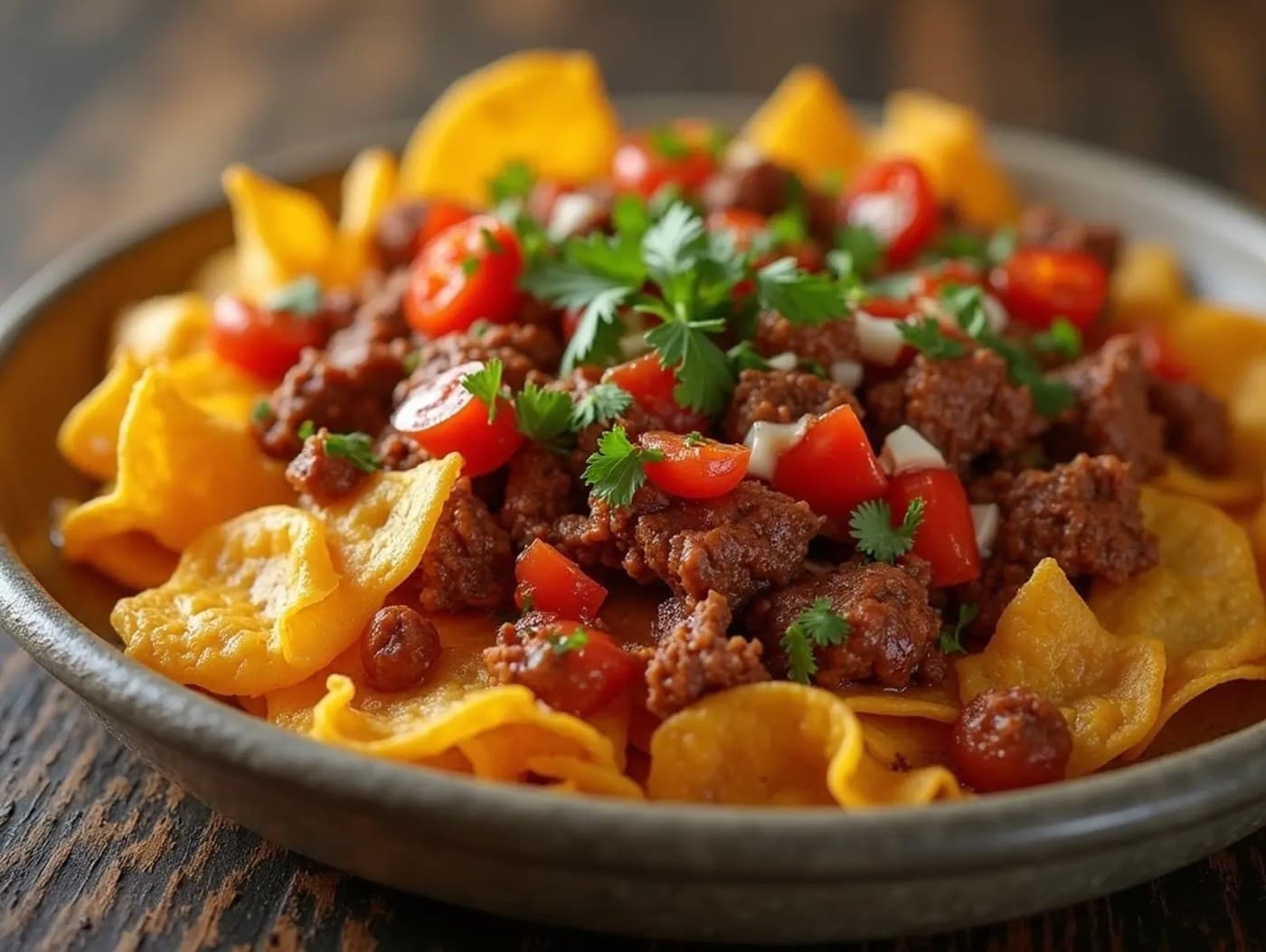 Beef nachos