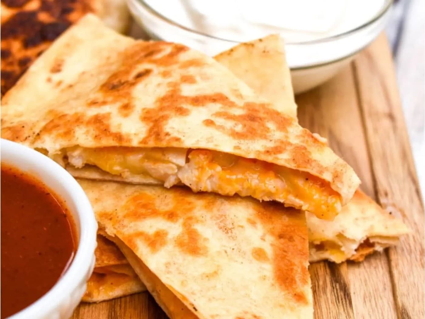 Chicken and Cheese quesadillas 14 inch 4 PC Loaded with Imported Cheese