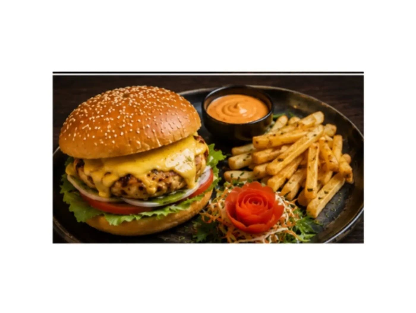 Aloo Tikki Cheese Burger