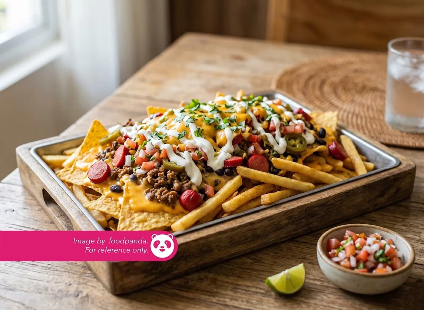 Nachos with Fries & Hotdog