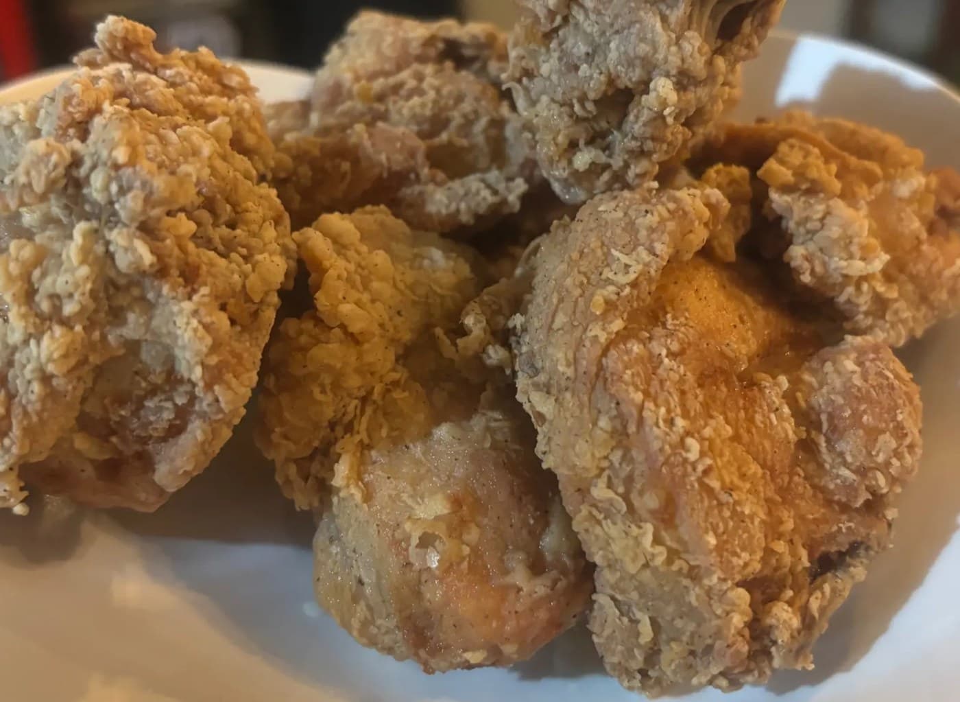 Half fried chicken