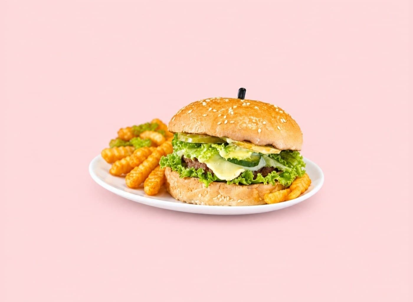 Burger with Fries (Cheese only)
