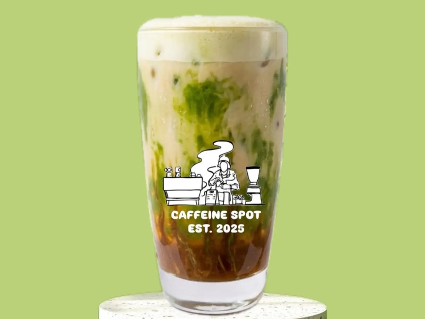 Ice Caramel Matcha Latte
