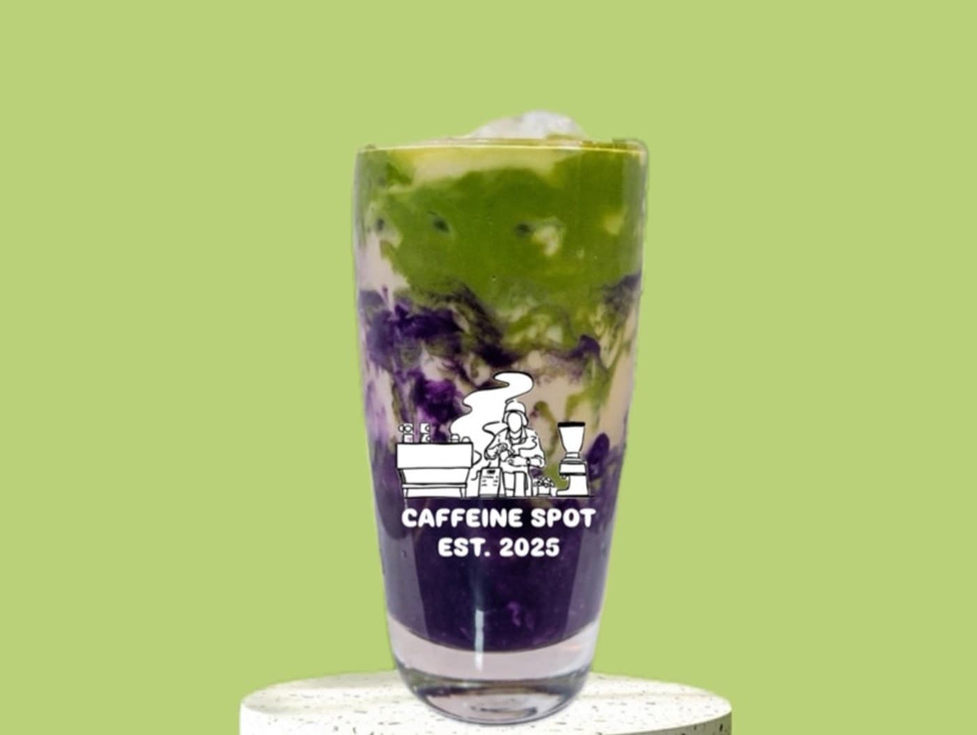 Ice Matcha Ube Latte