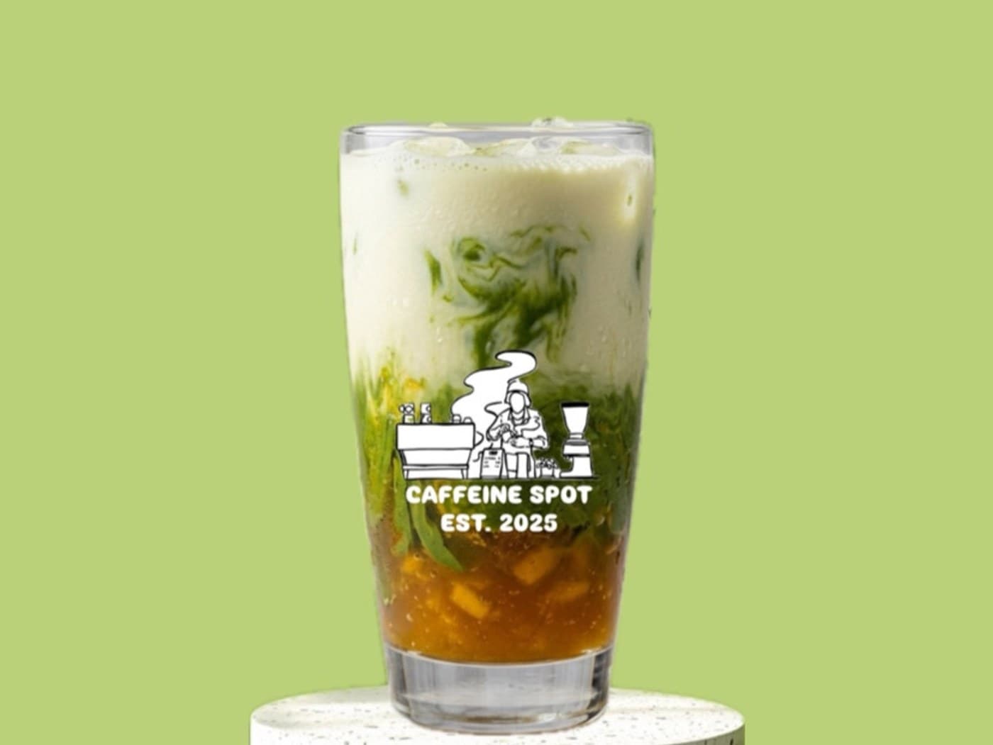 Ice Mango Matcha Latte