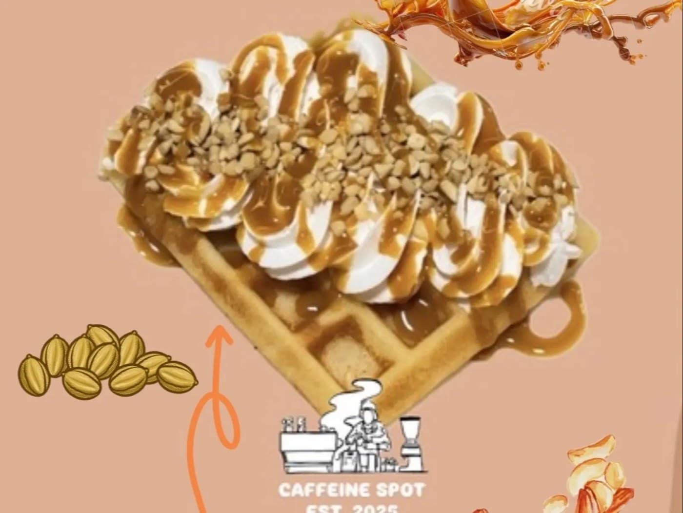 Nutty Caramel Waffle
